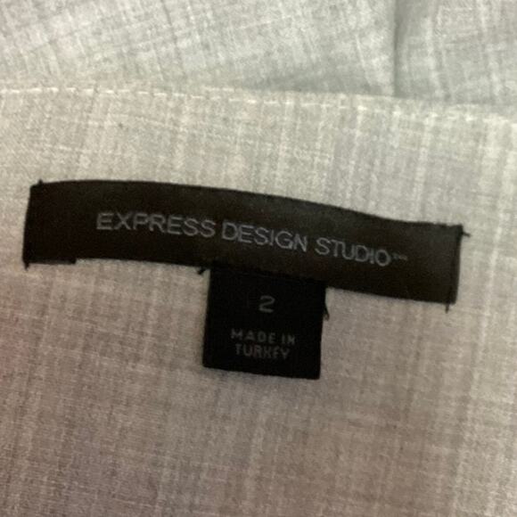 Express Design Studio Gray Straight Pencil Knee Length Career Office Skirt Sz 2 - Picture 4 of 5